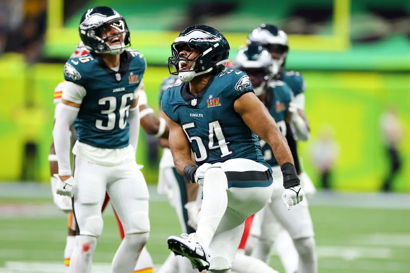 Celebracion de los Philadelphia Eagles tras vencer a los Kansas City Chiefs en el Super Bowl y evitar el three-peat
