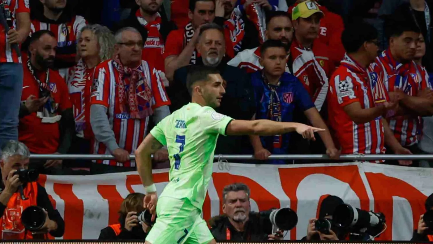 Ferran Torres celebrando su gol en la final de la Copa del Rey con el FC Barcelona